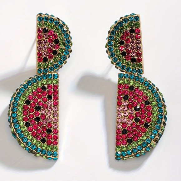 Jewelry - One in a Melon Watermelon Statement earrings.